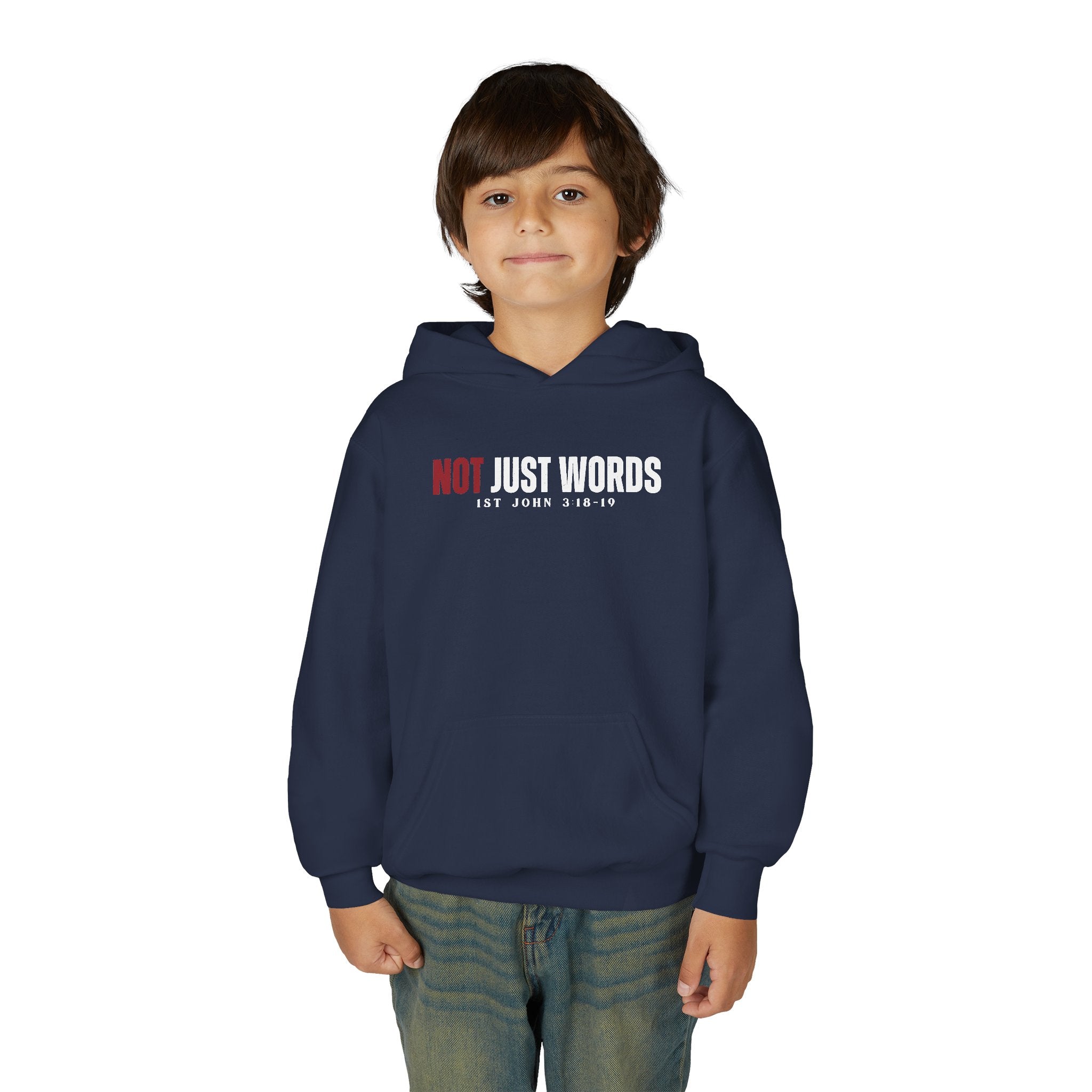 Youth Hoodie – "Action Not Just Words" 1 John 3:18-19