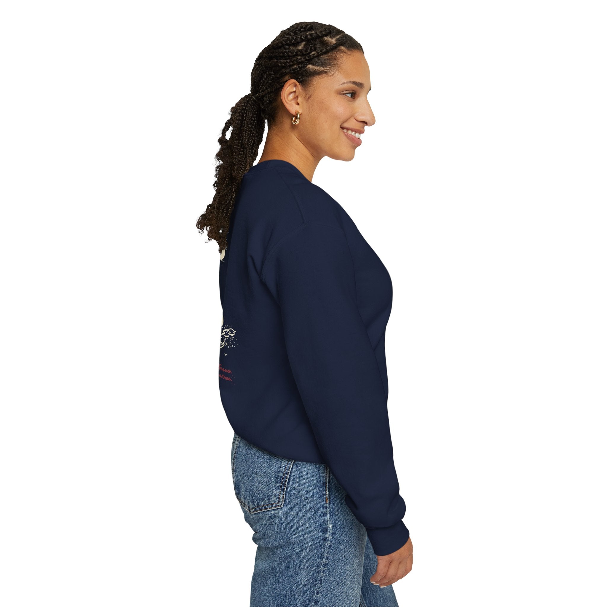 Obey God Not Men Sweatshirt — Christian Faith Crewneck with Acts 5:29 Scripture Design