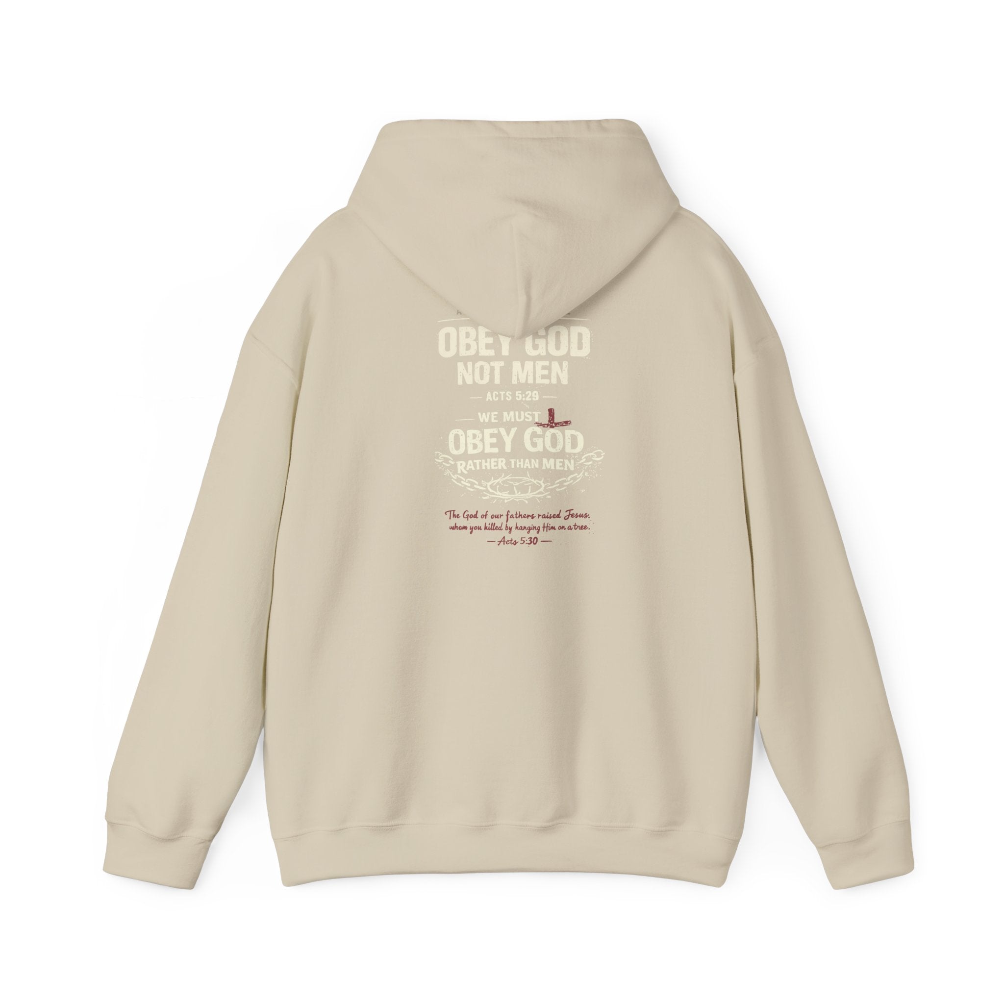 Christian Hoodie — "Obey God Not Men" Faith-Based Pullover