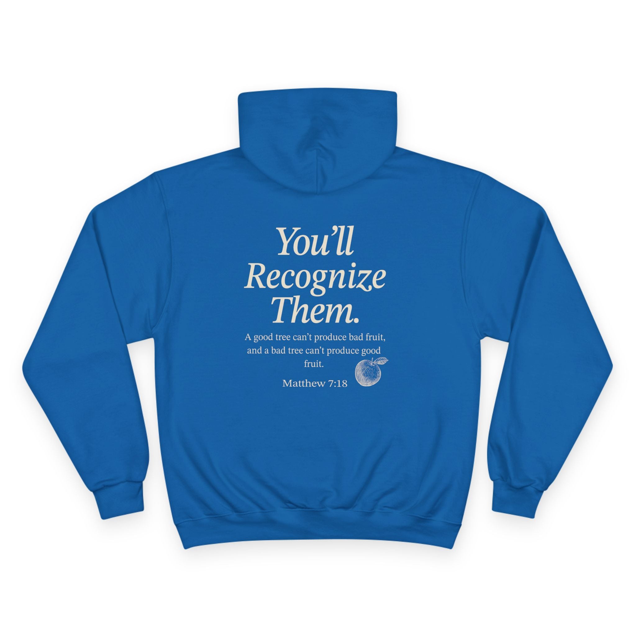 Adult Champion Hoodie | "By Their Fruit" Matthew 7:16-20