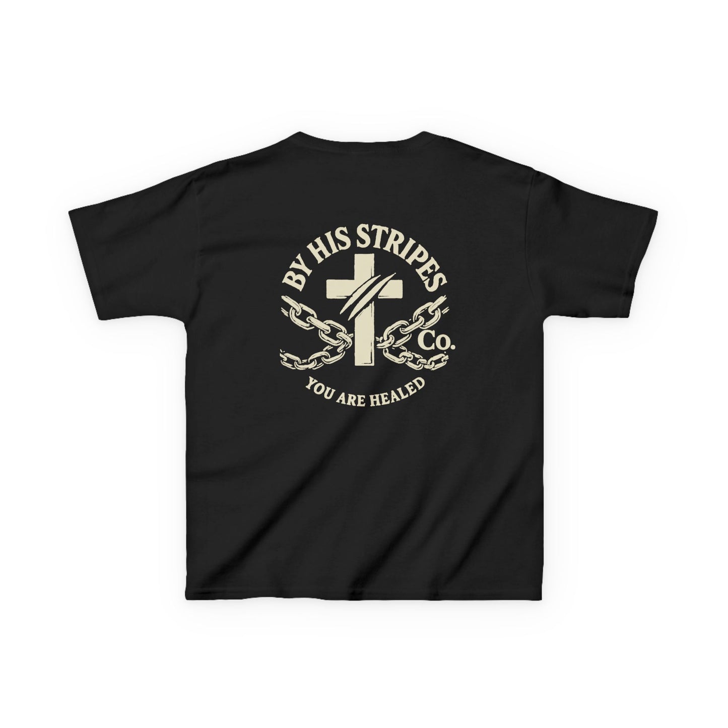 Youth Tee | By His stripes, we are healed.” — Isaiah 53:5