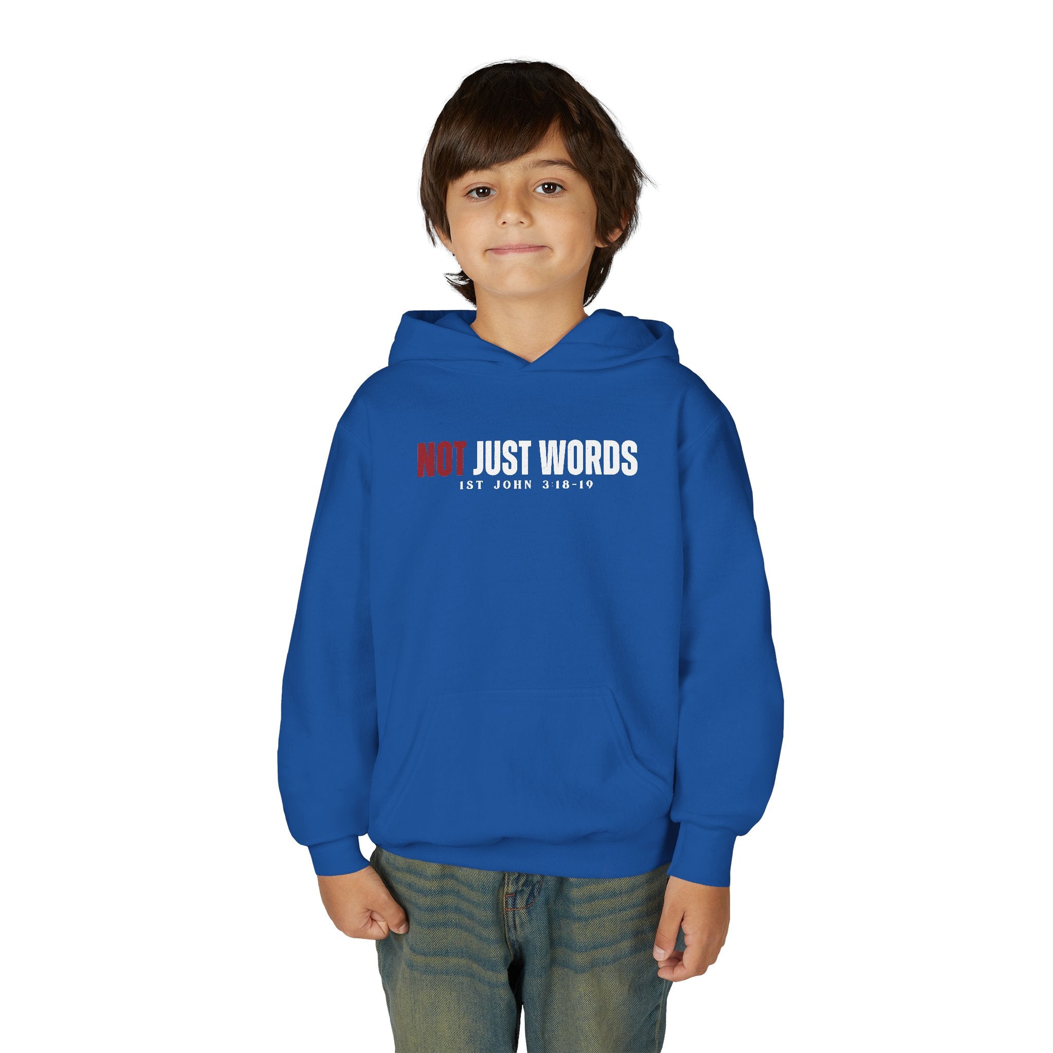 Youth Hoodie – "Action Not Just Words" 1 John 3:18-19