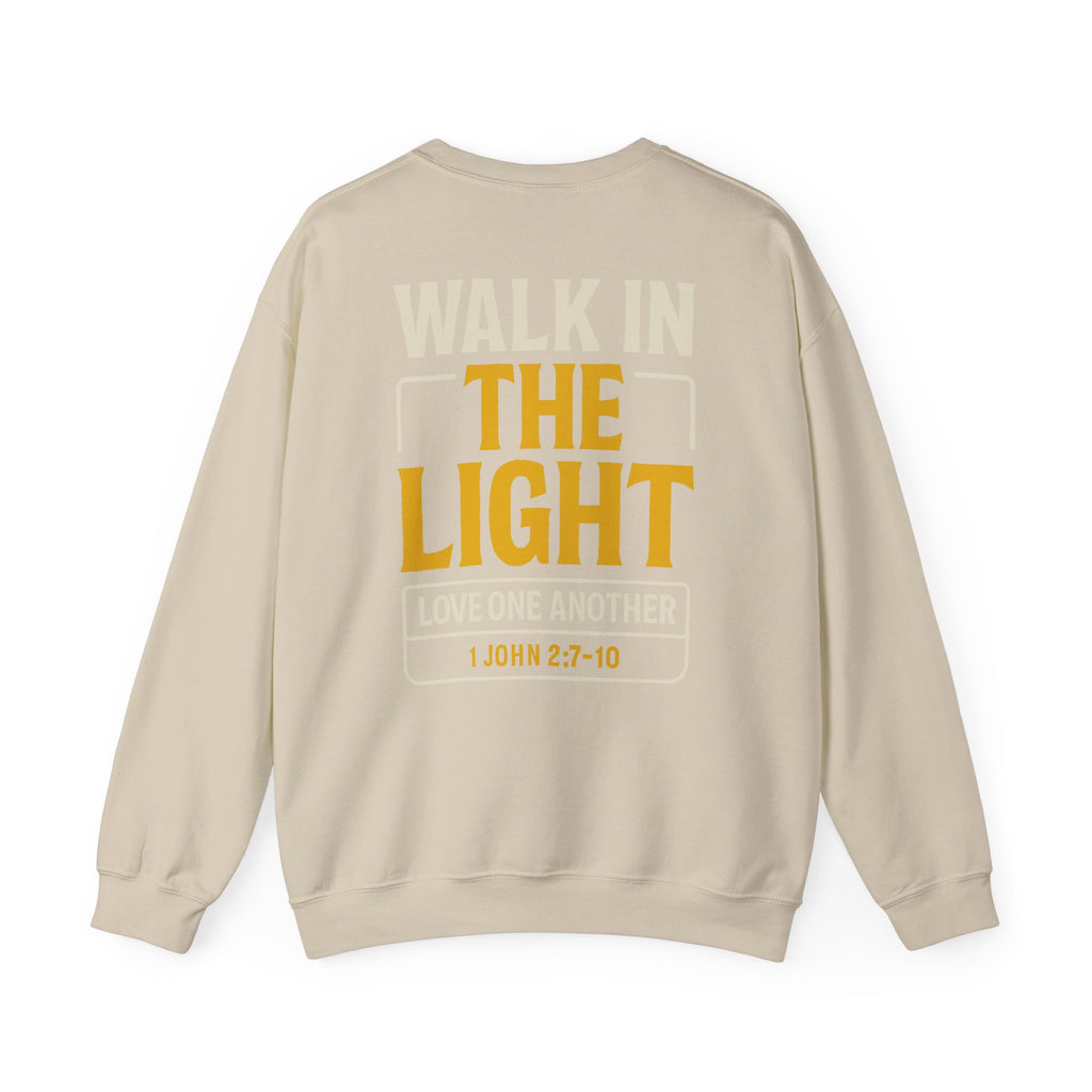 Walk in the Light Sweatshirt — Christian Faith Crewneck (1 John 2:7-10)