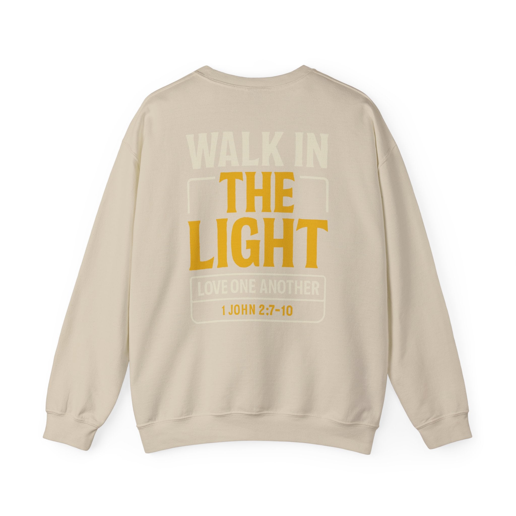 Walk in the Light Sweatshirt — Christian Faith Crewneck (1 John 2:7-10)