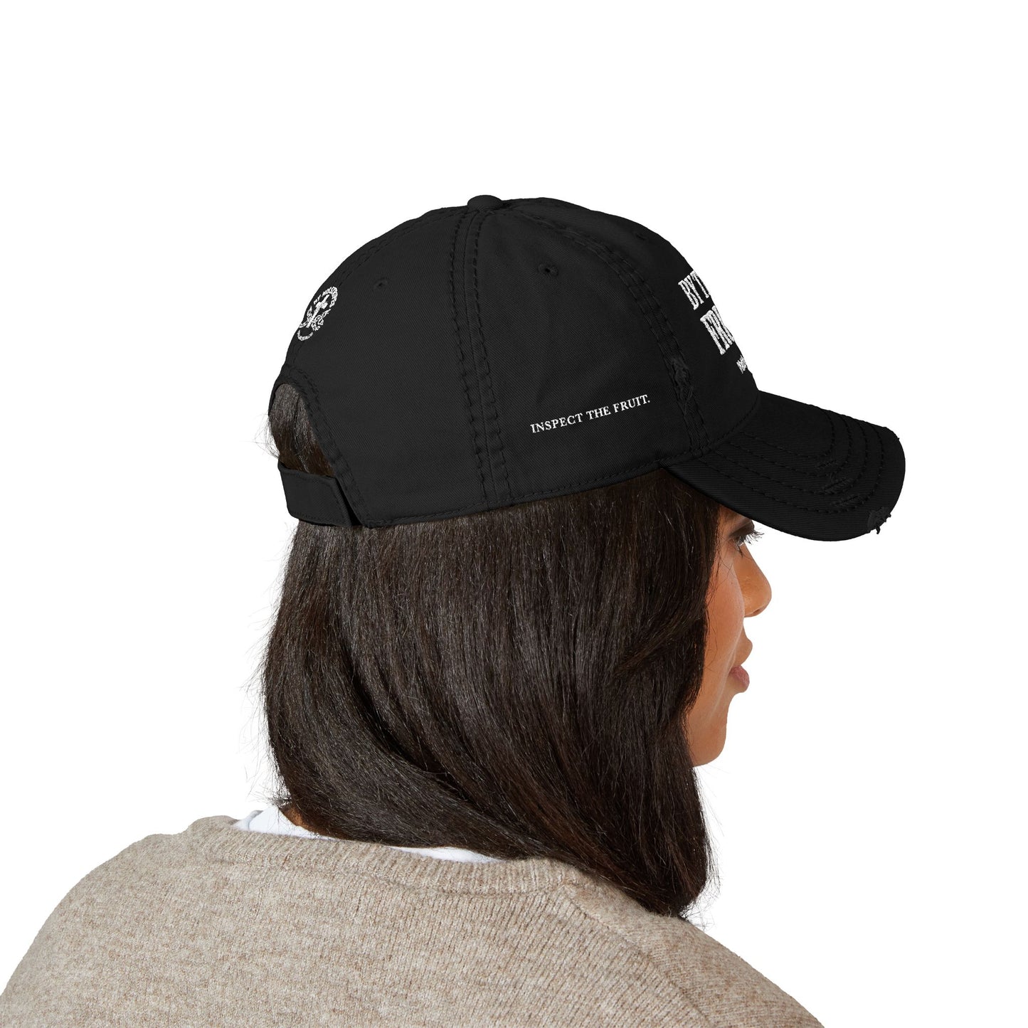 Distressed Dad Hat with Inspirational Quote, Casual Embroidered Cap, Perfect Gift for Dads, Faith-Based Fashion Accessory, Summer Style Hat