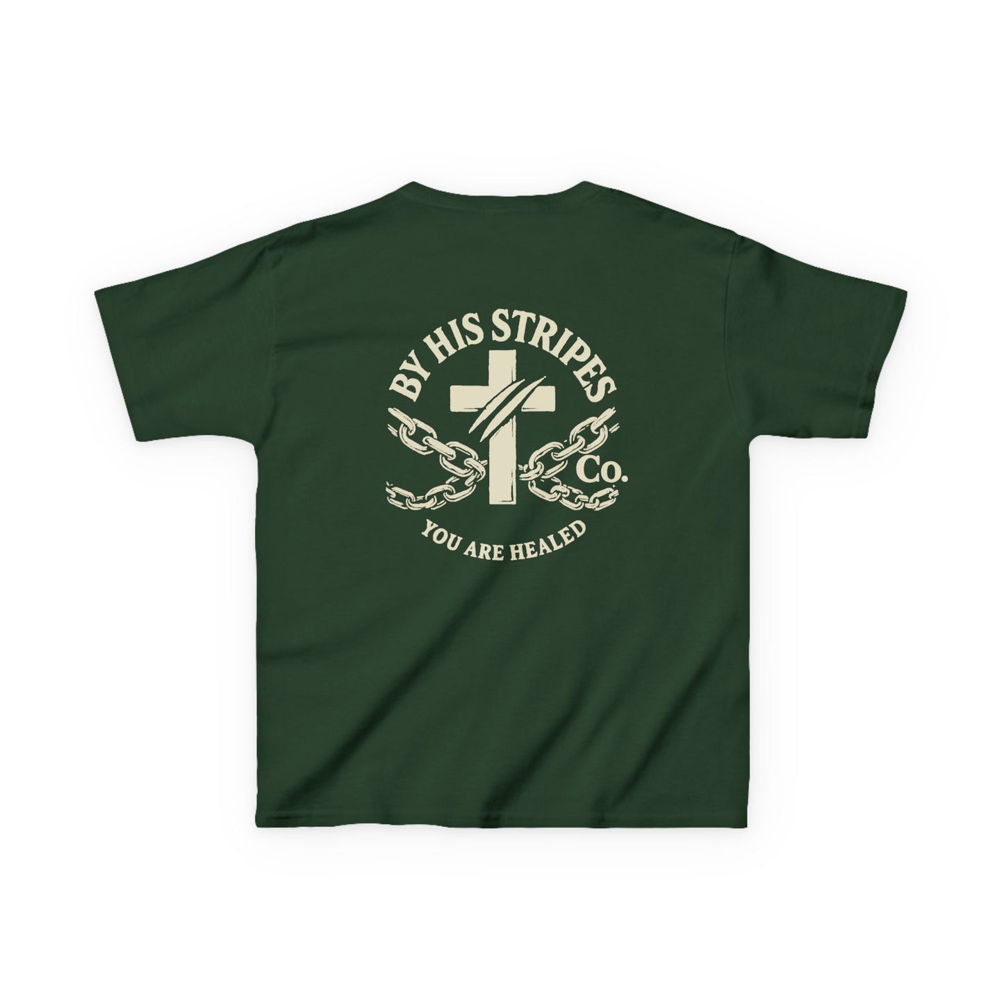 Youth Tee | By His stripes, we are healed.” — Isaiah 53:5