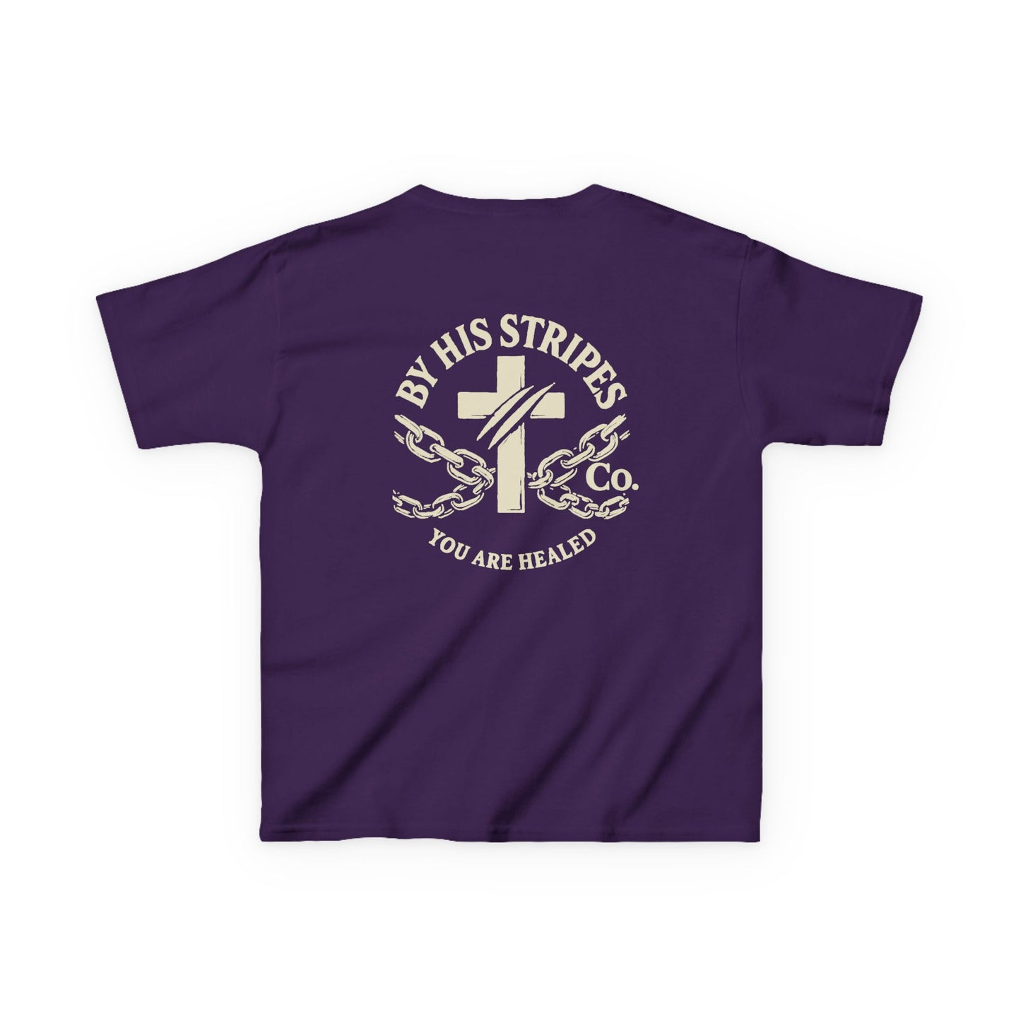Youth Tee | By His stripes, we are healed.” — Isaiah 53:5
