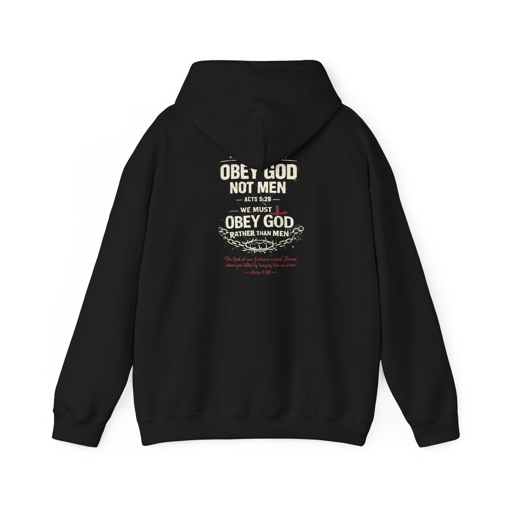 Christian Hoodie — "Obey God Not Men" Faith-Based Pullover