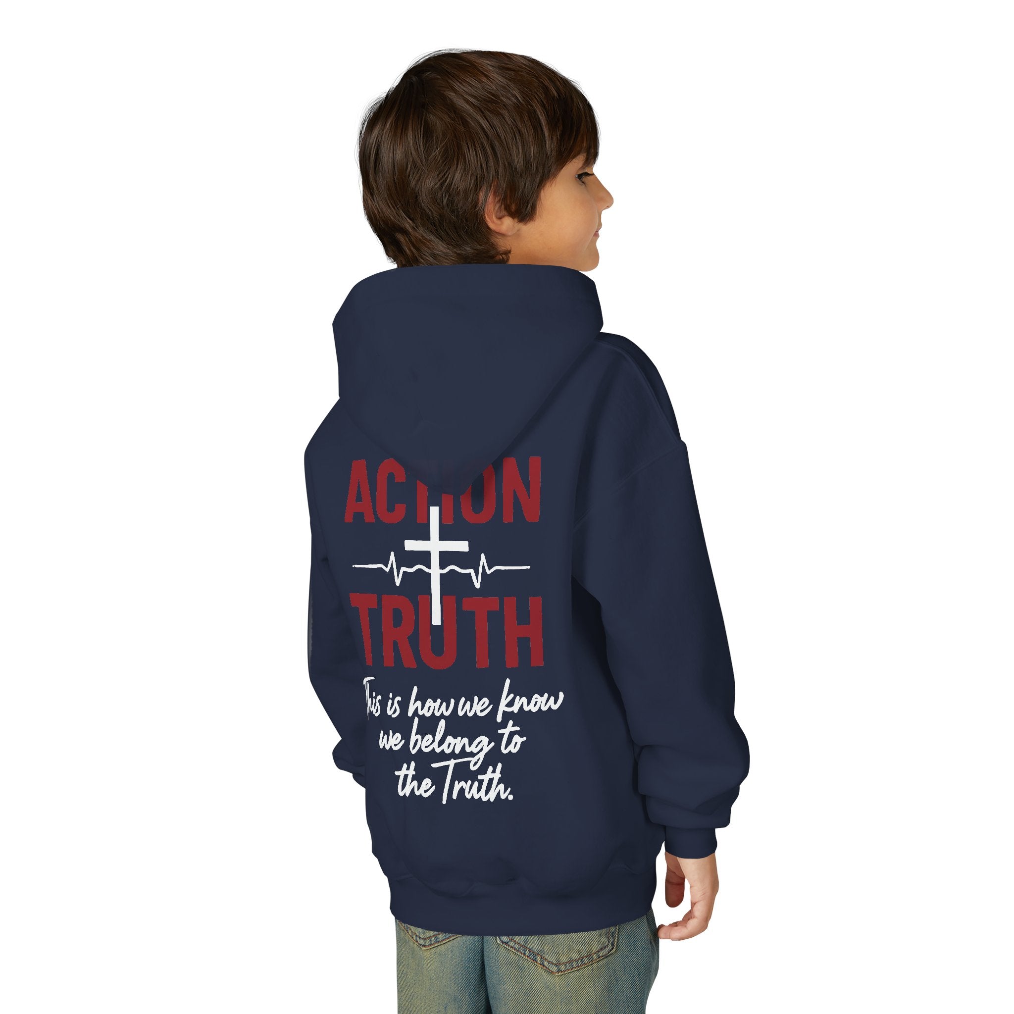 Youth Hoodie – "Action Not Just Words" 1 John 3:18-19