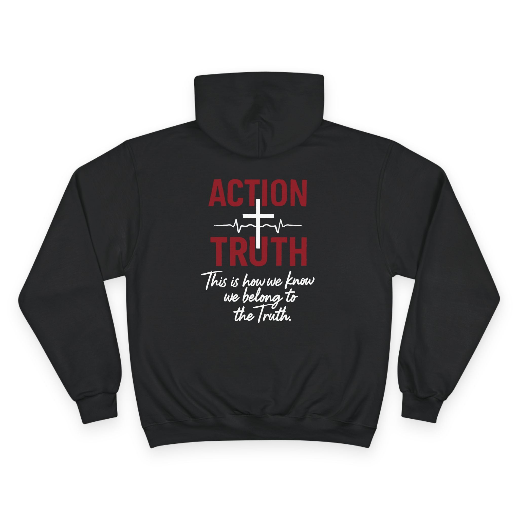 Adult Champion Hoodie | "Not Just Words" – 1 John 3:18-19