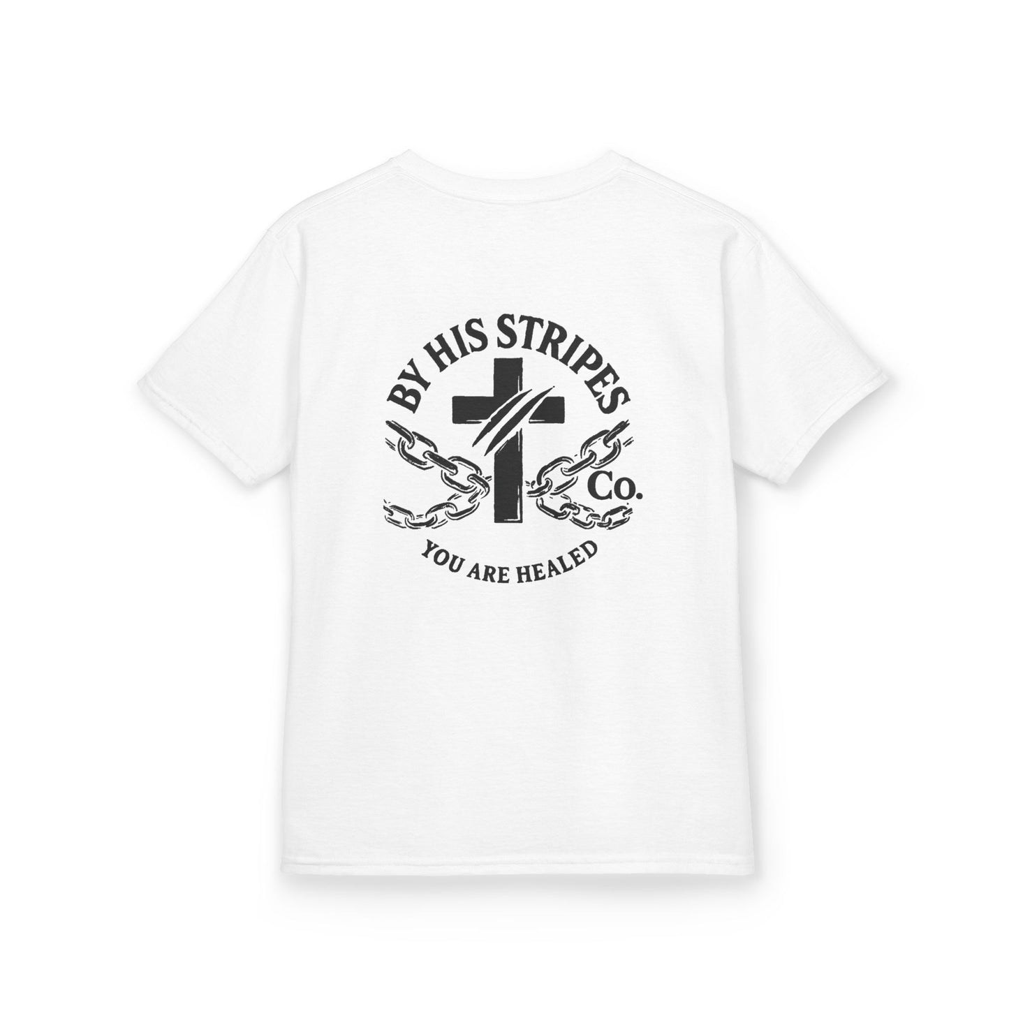 Youth Tee | By His stripes, we are healed.” — Isaiah 53:5