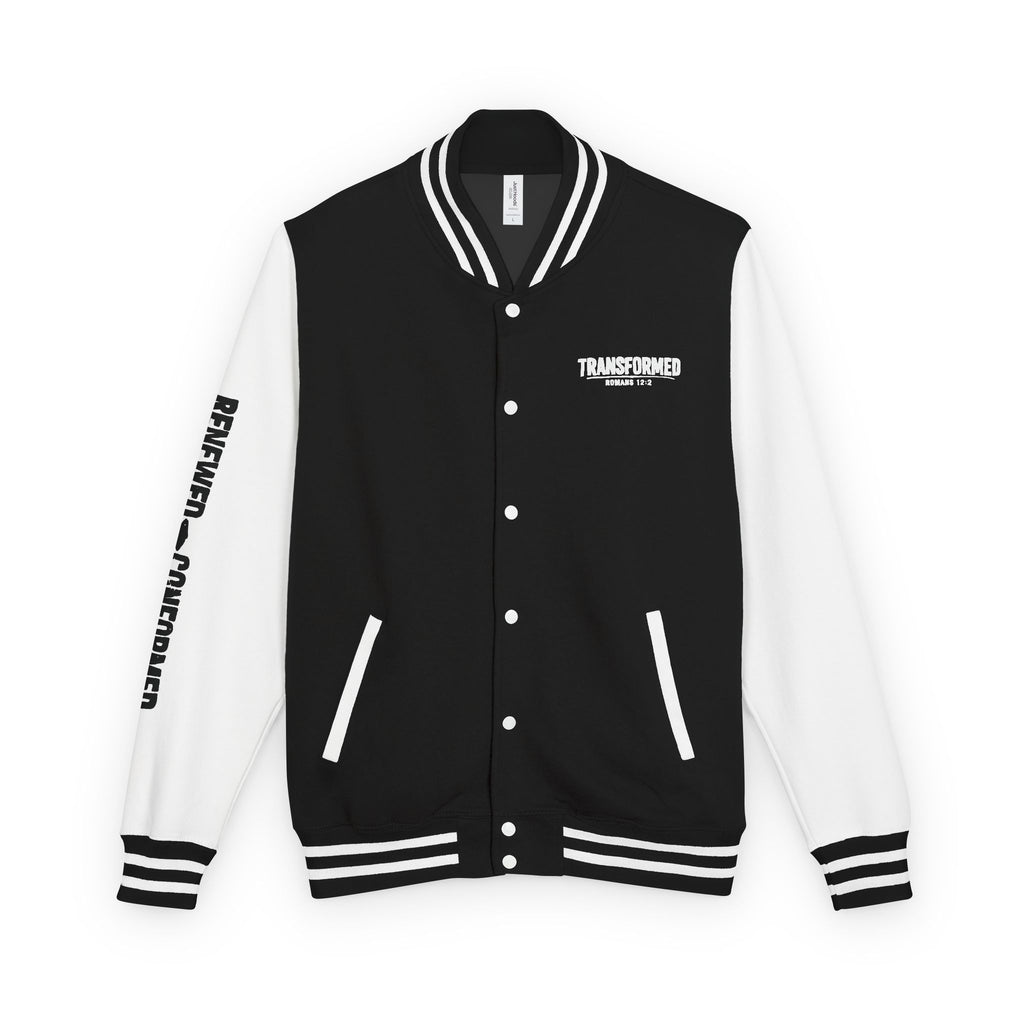Letterman Jacket — Roman 12:2 “Don’t Conform Be Transformed” Christian Quote