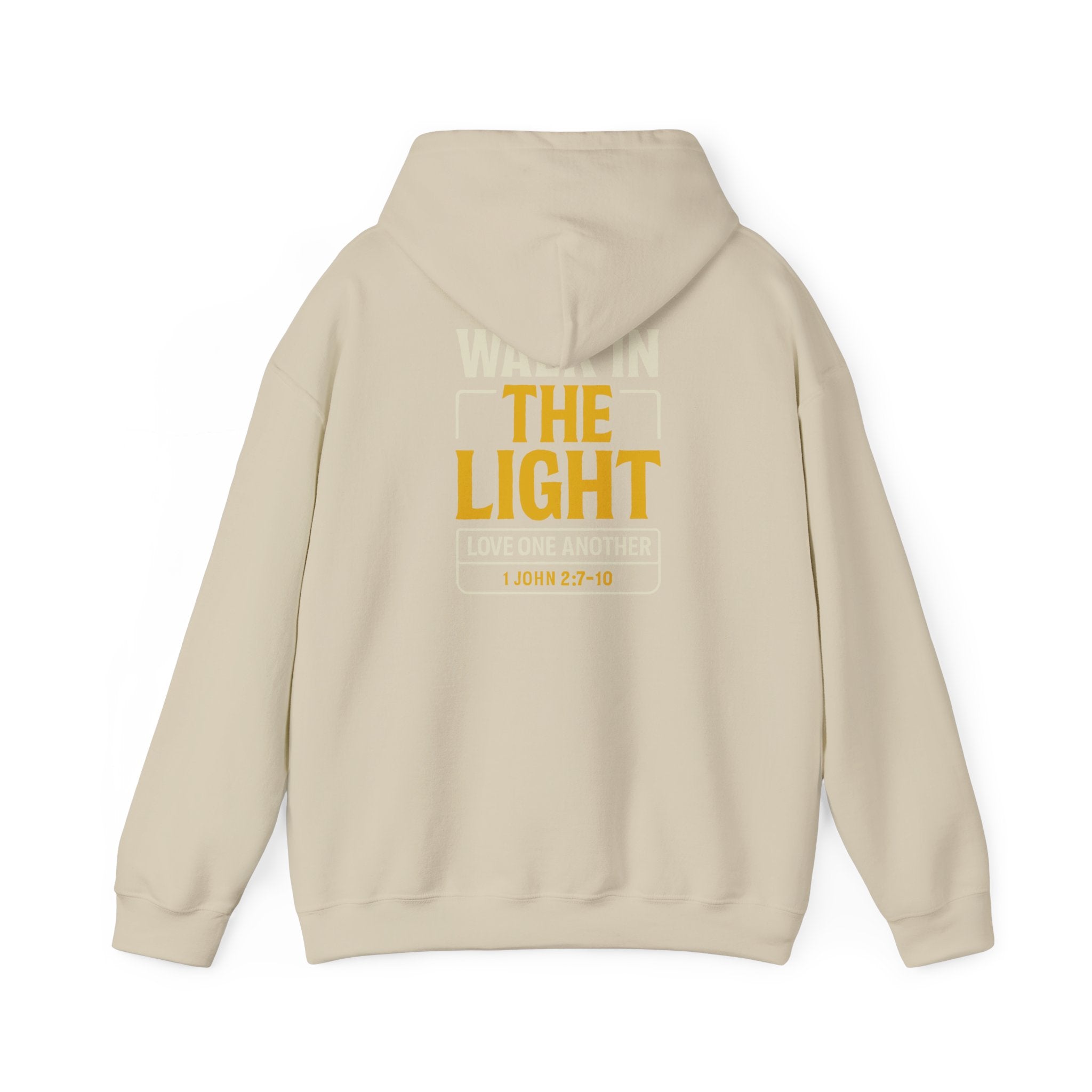 Adult Hoodie — "Walk in the Light" Christian Pullover (1 John 2:7–10)