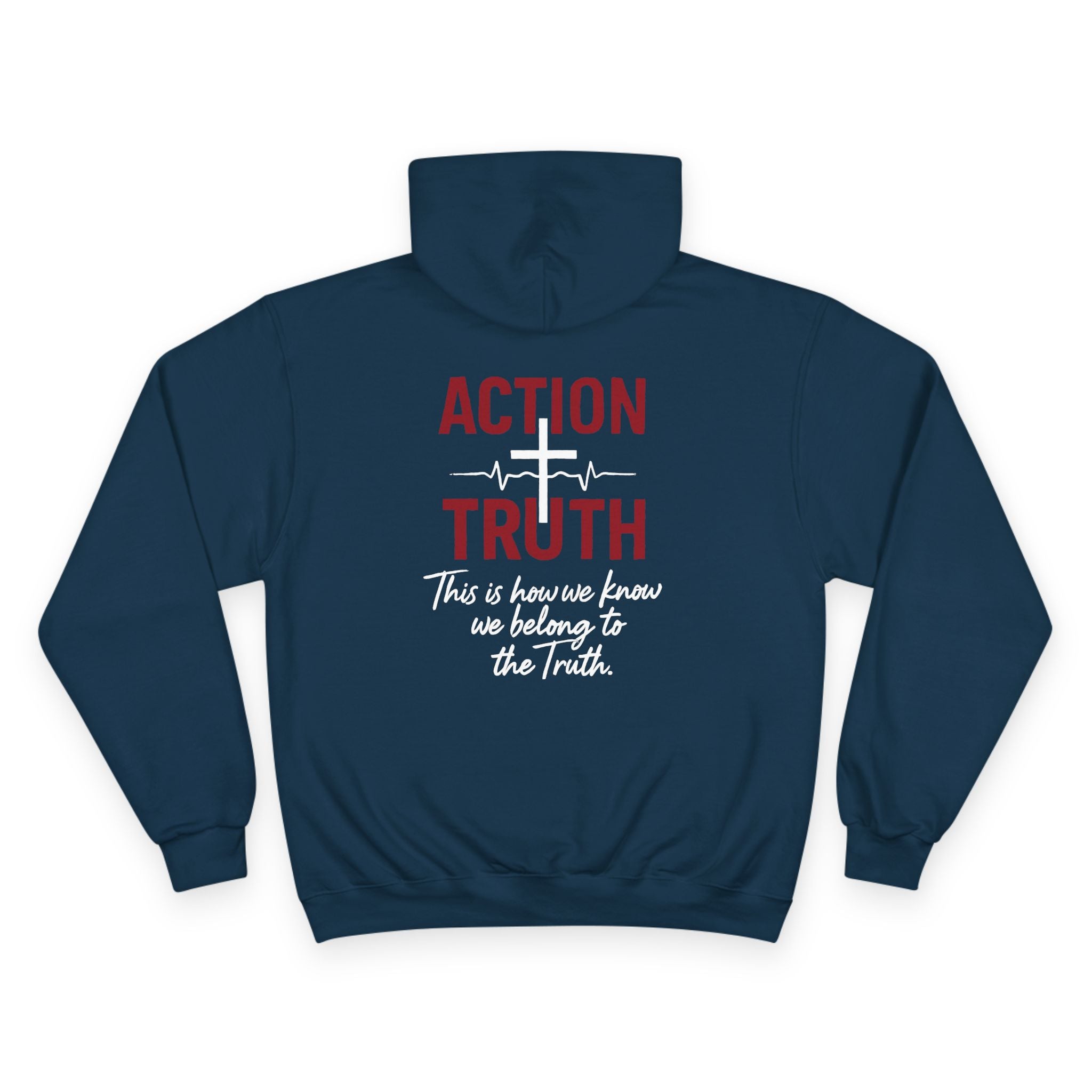 Adult Champion Hoodie | "Not Just Words" – 1 John 3:18-19