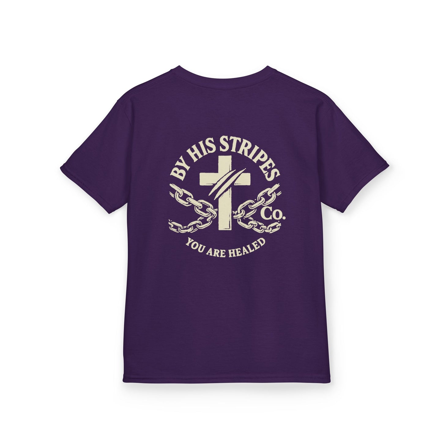 Youth Tee | By His stripes, we are healed.” — Isaiah 53:5