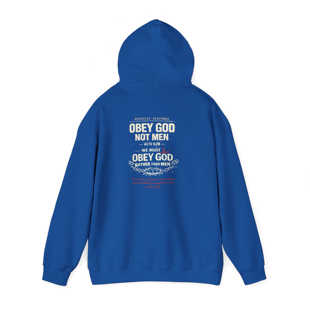 Christian Hoodie — "Obey God Not Men" Faith-Based Pullover