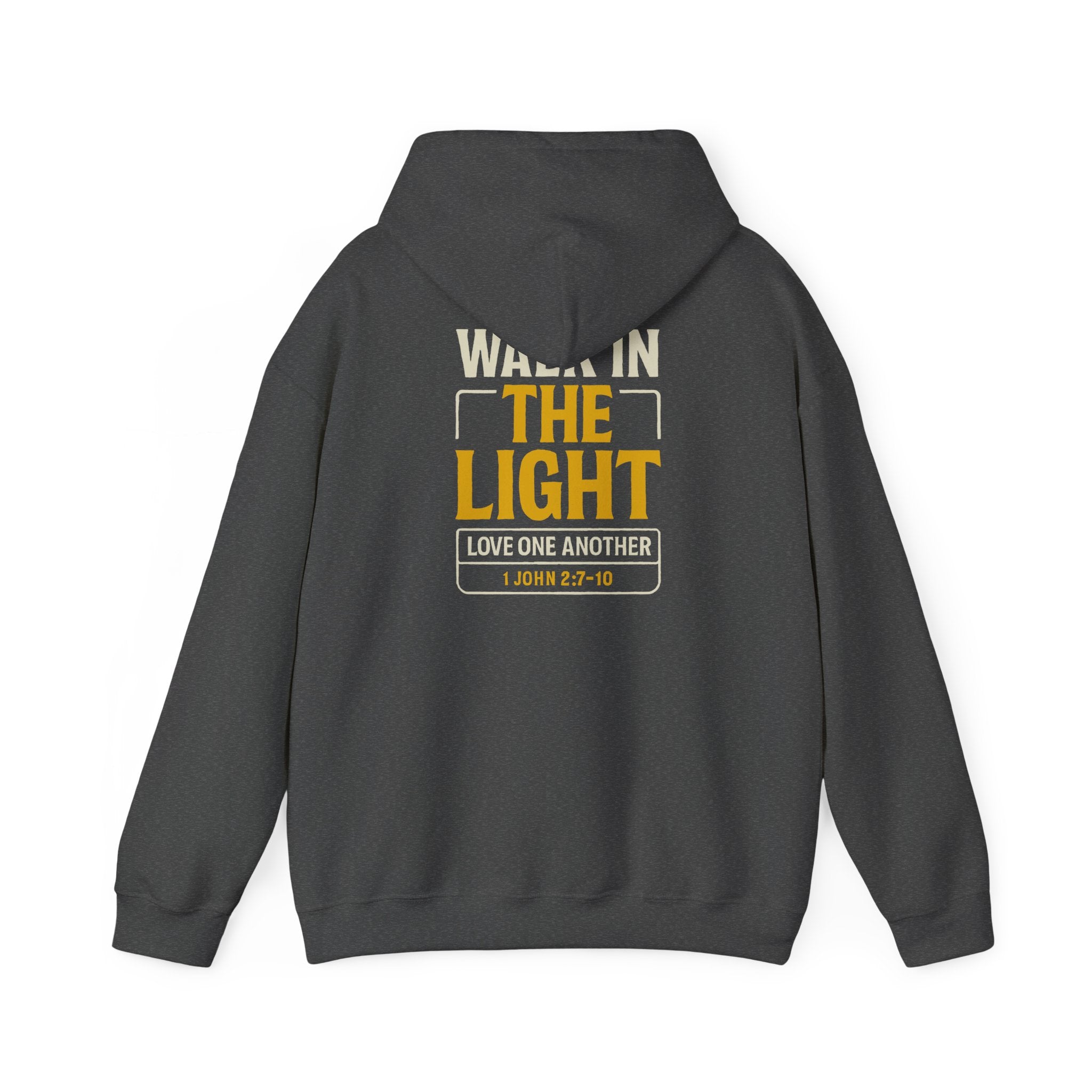 Adult Hoodie — "Walk in the Light" Christian Pullover (1 John 2:7–10)