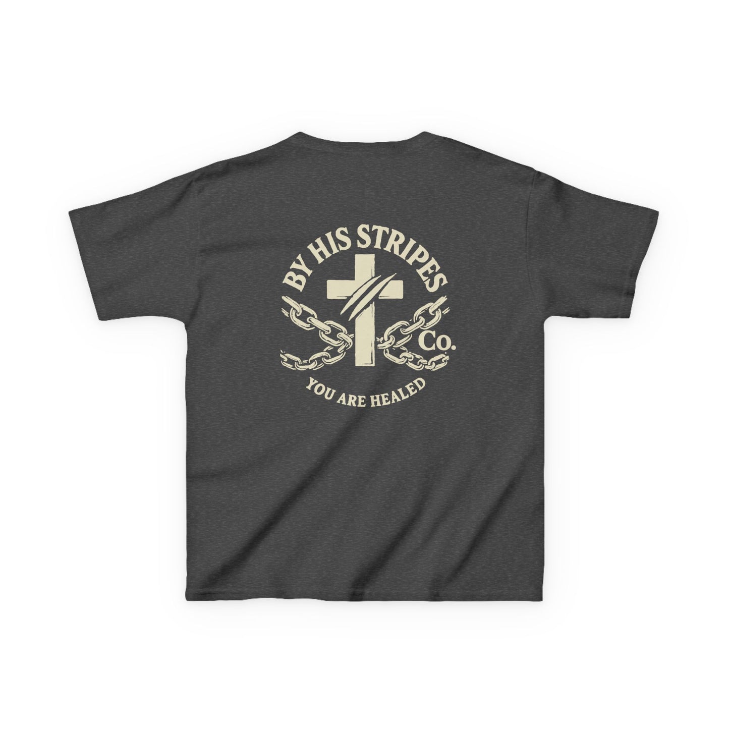 Youth Tee | By His stripes, we are healed.” — Isaiah 53:5