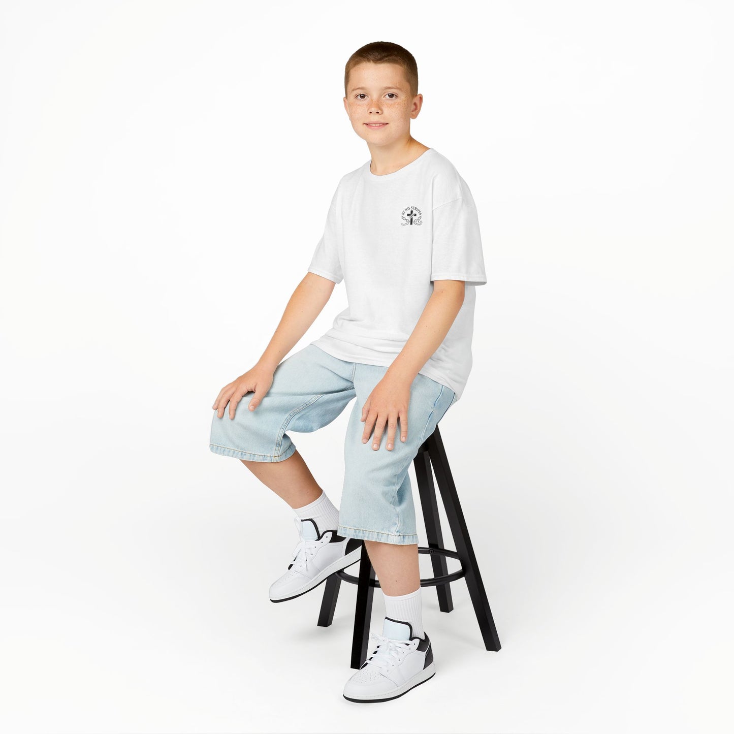 Youth Tee | By His stripes, we are healed.” — Isaiah 53:5