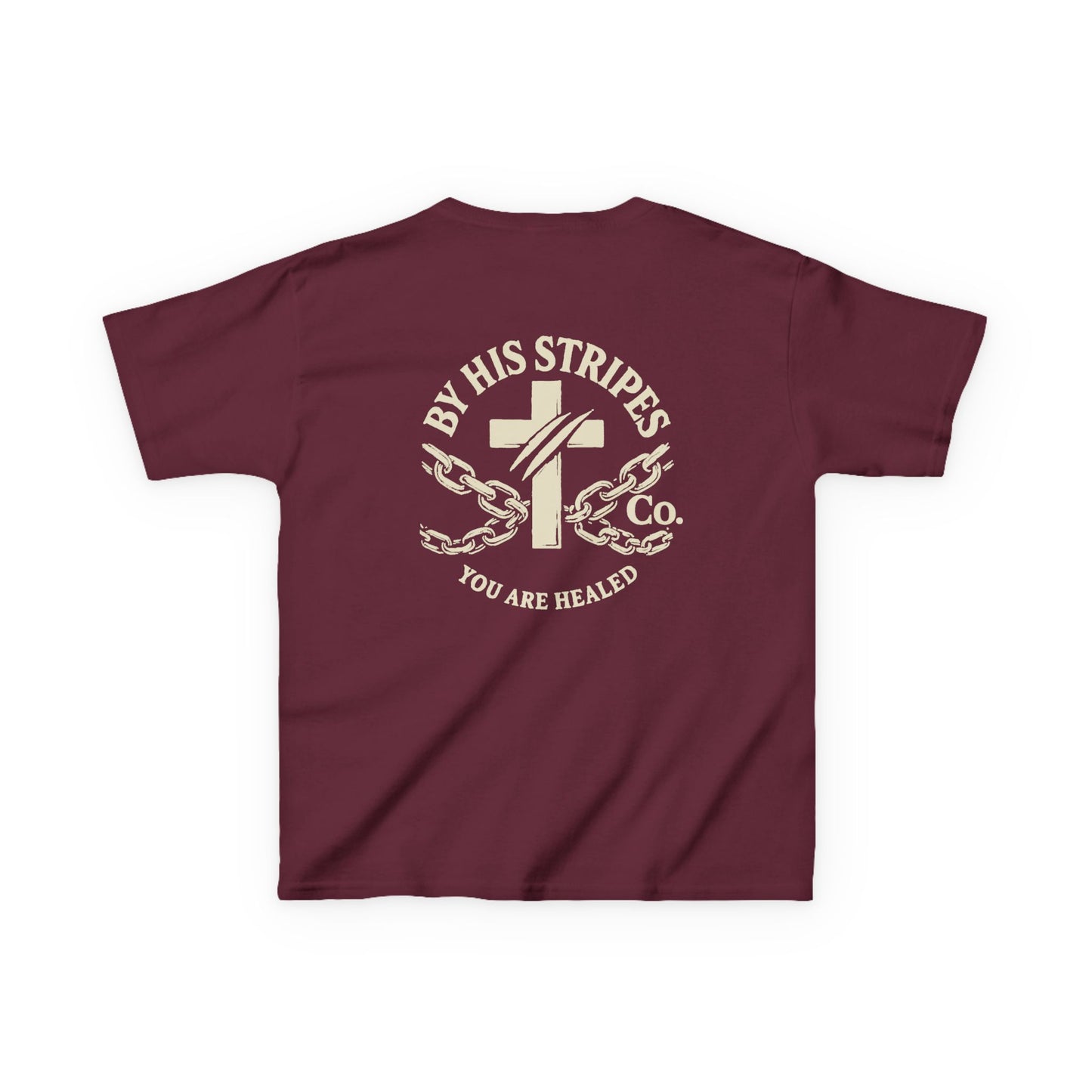 Youth Tee | By His stripes, we are healed.” — Isaiah 53:5