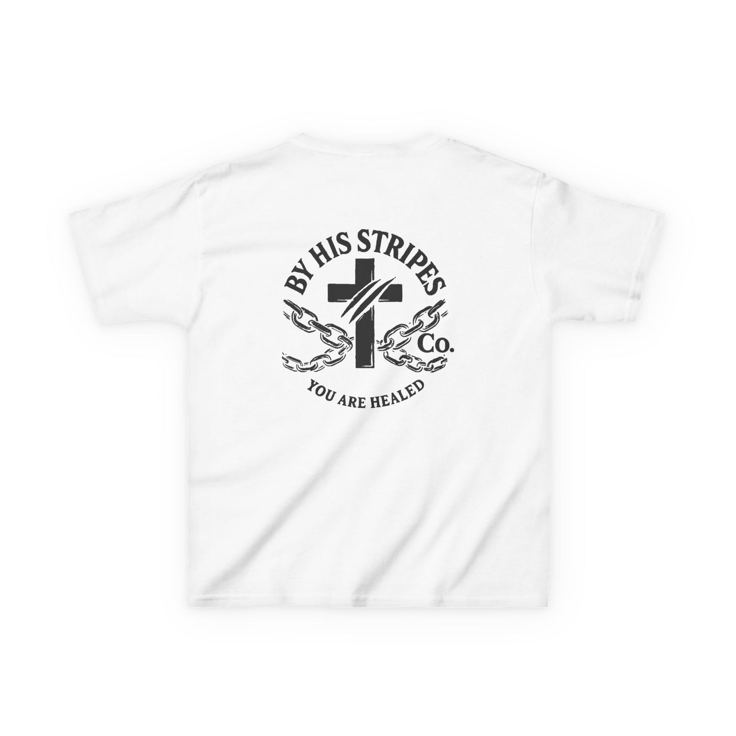 Youth Tee | By His stripes, we are healed.” — Isaiah 53:5
