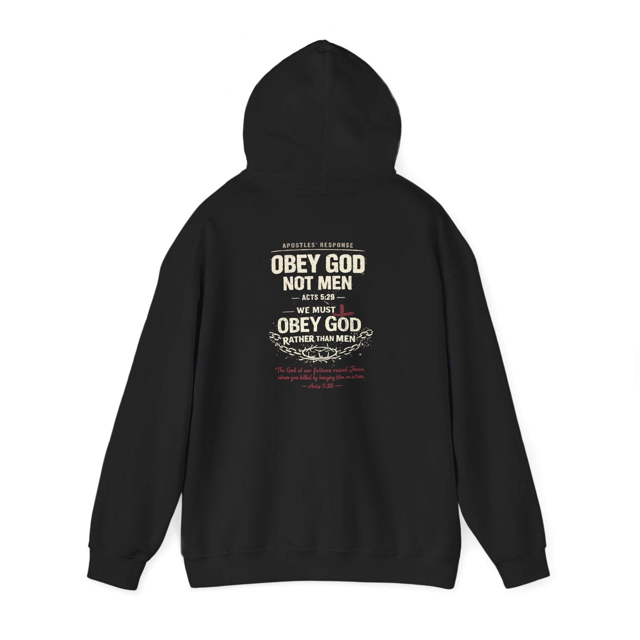 Christian Hoodie — "Obey God Not Men" Faith-Based Pullover
