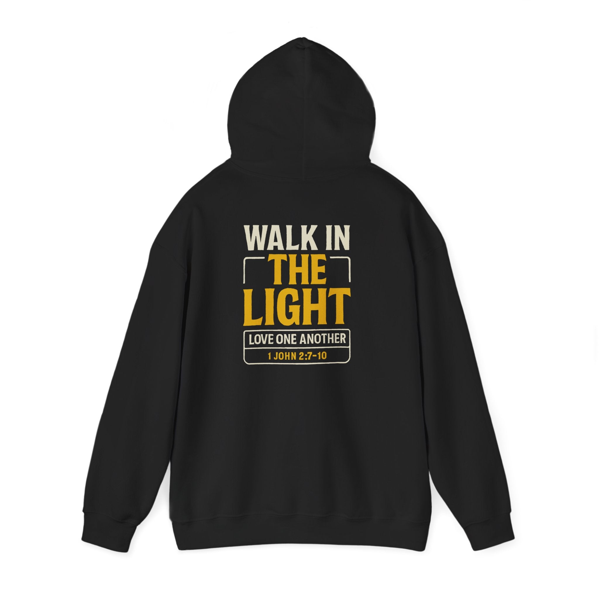 Adult Hoodie — "Walk in the Light" Christian Pullover (1 John 2:7–10)
