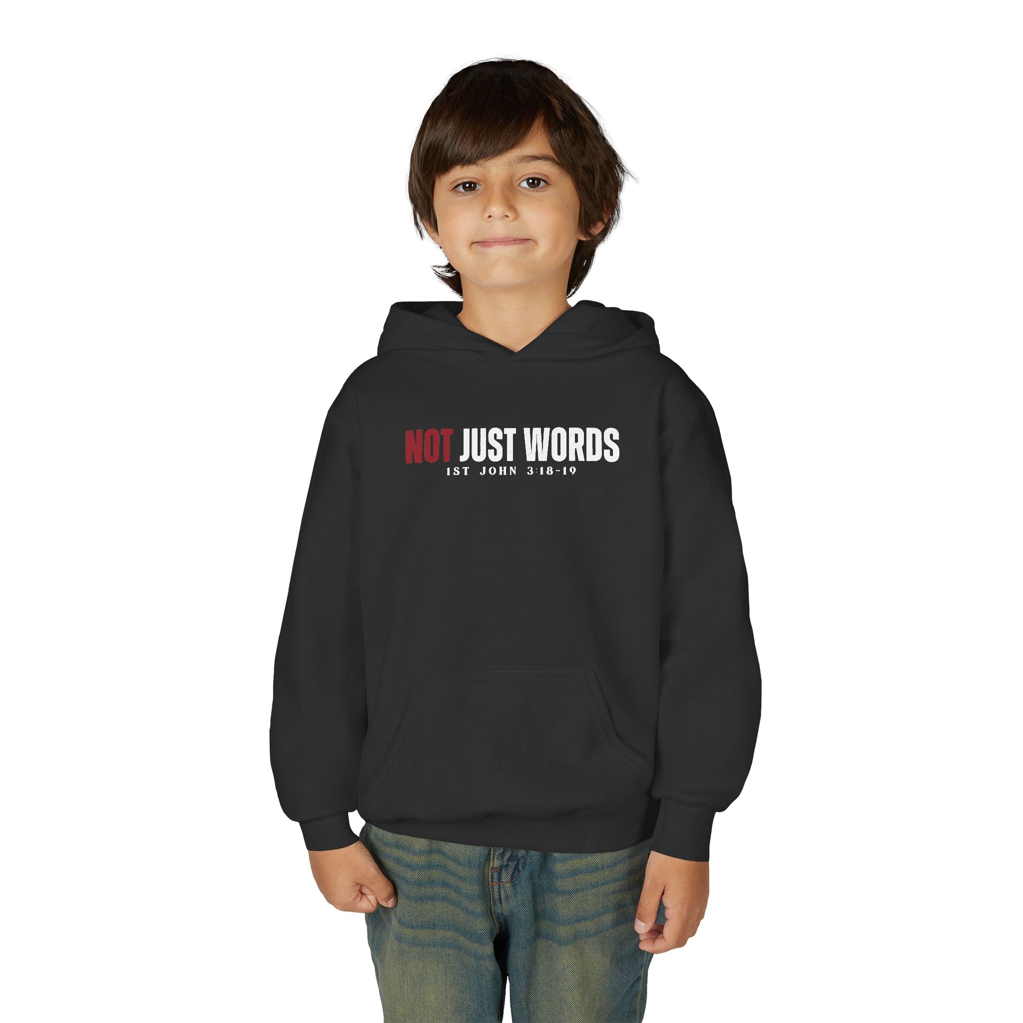 Youth Hoodie – "Action Not Just Words" 1 John 3:18-19