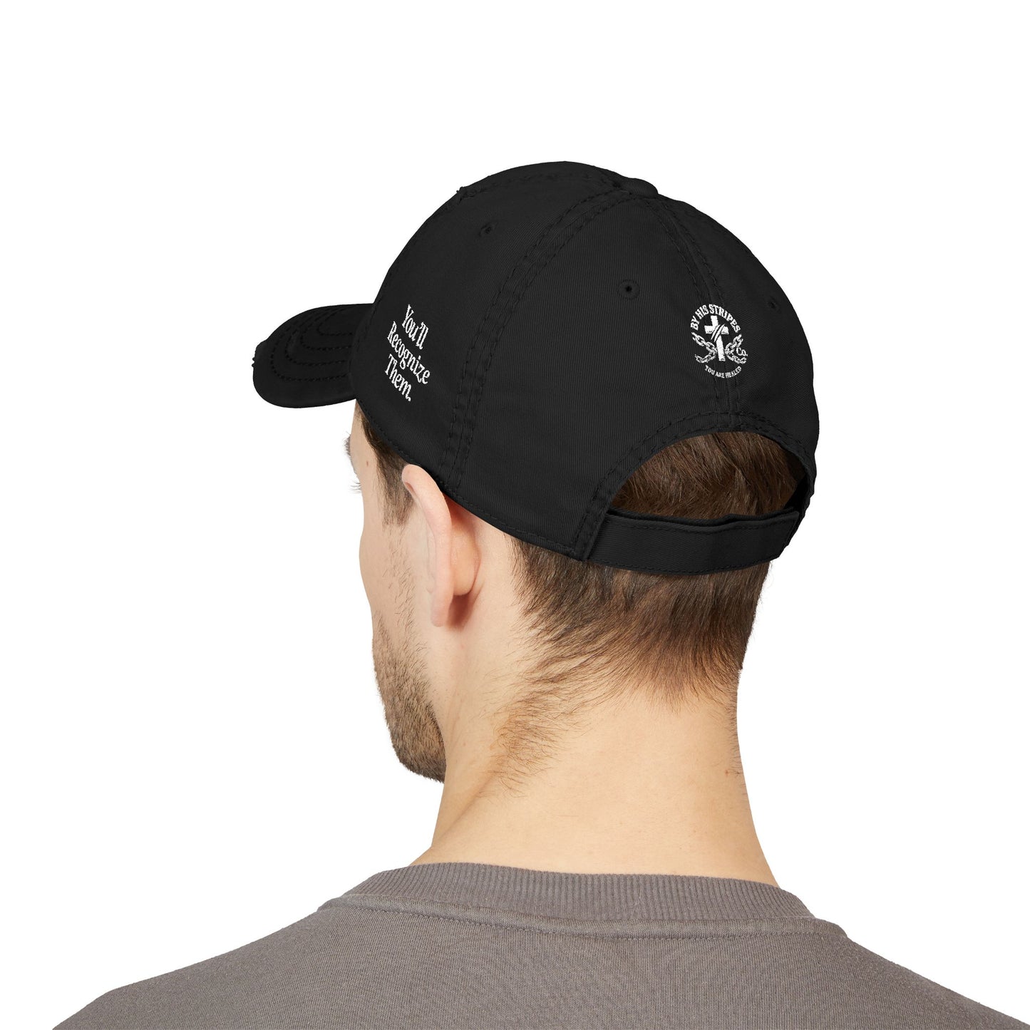 Distressed Dad Hat with Inspirational Quote, Casual Embroidered Cap, Perfect Gift for Dads, Faith-Based Fashion Accessory, Summer Style Hat