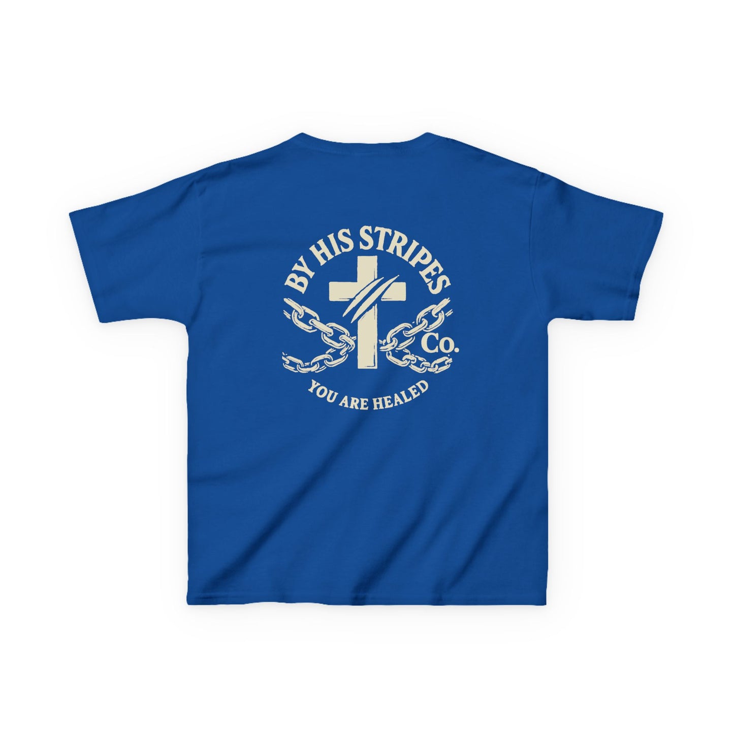 Youth Tee | By His stripes, we are healed.” — Isaiah 53:5