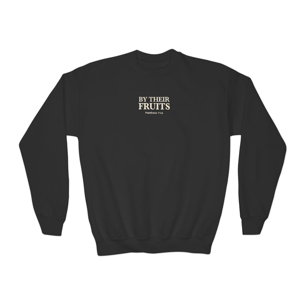 Youth Crewneck Sweatshirt – "By Their Fruit" Matthew 7:16-20