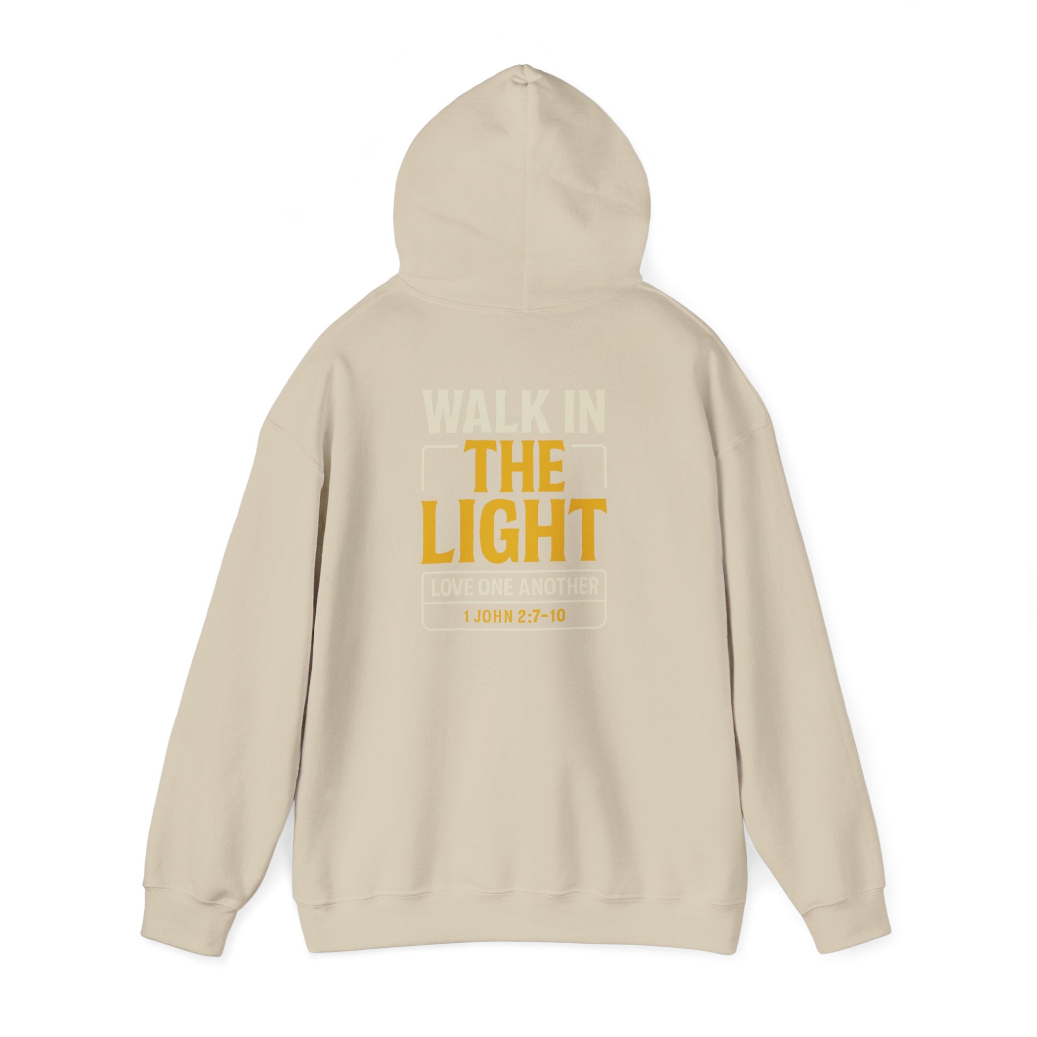 Adult Hoodie — "Walk in the Light" Christian Pullover (1 John 2:7–10)