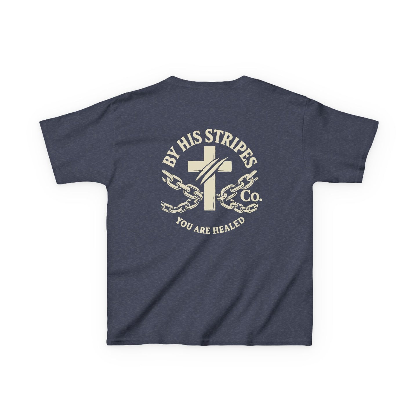 Youth Tee | By His stripes, we are healed.” — Isaiah 53:5